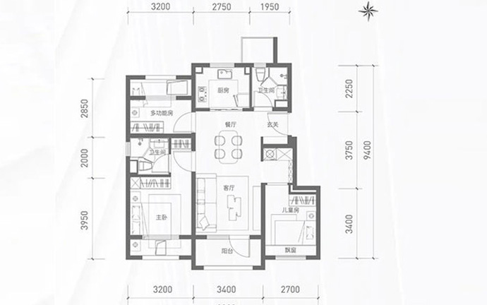 北京城建星誉BEIJING建面89户型图