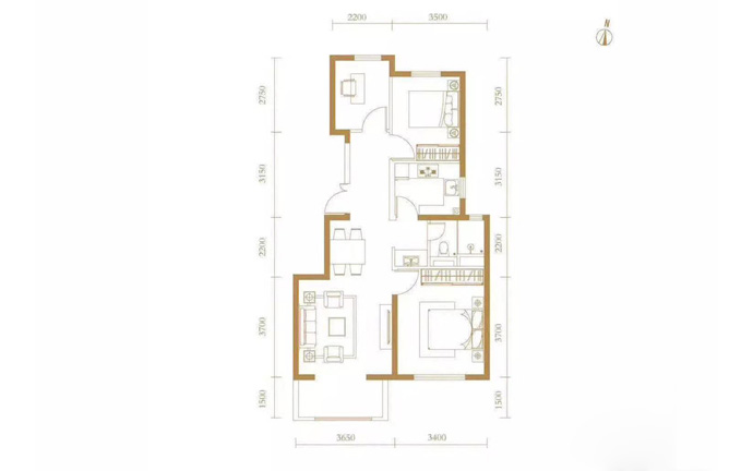 紫郡兰园建面89户型图