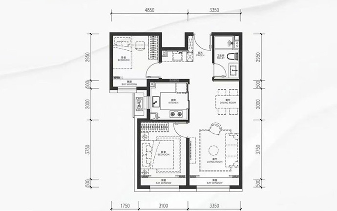 越秀星樾建面79户型图