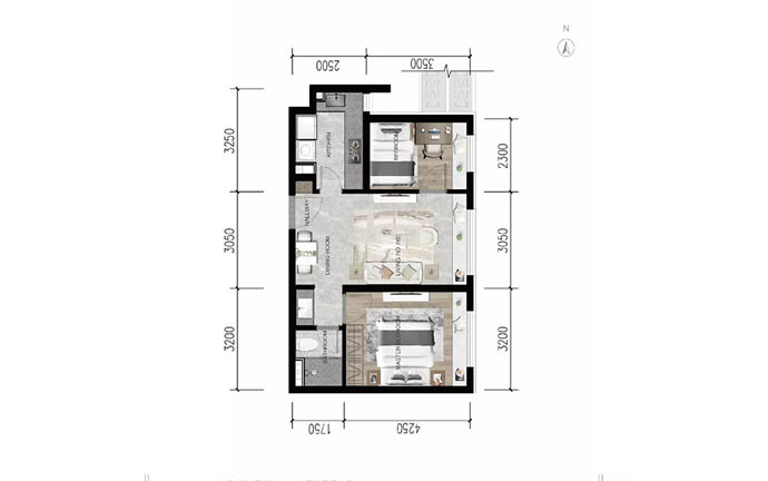 建筑面积66㎡