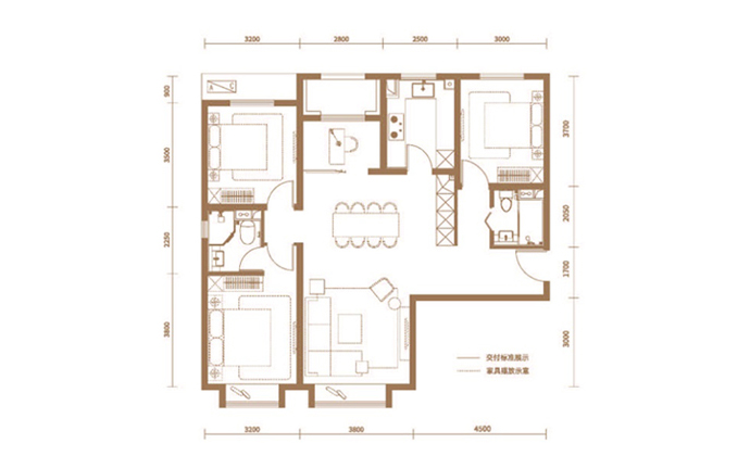 建面130㎡四居