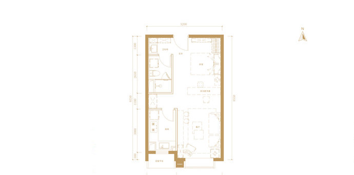 建面55㎡一居