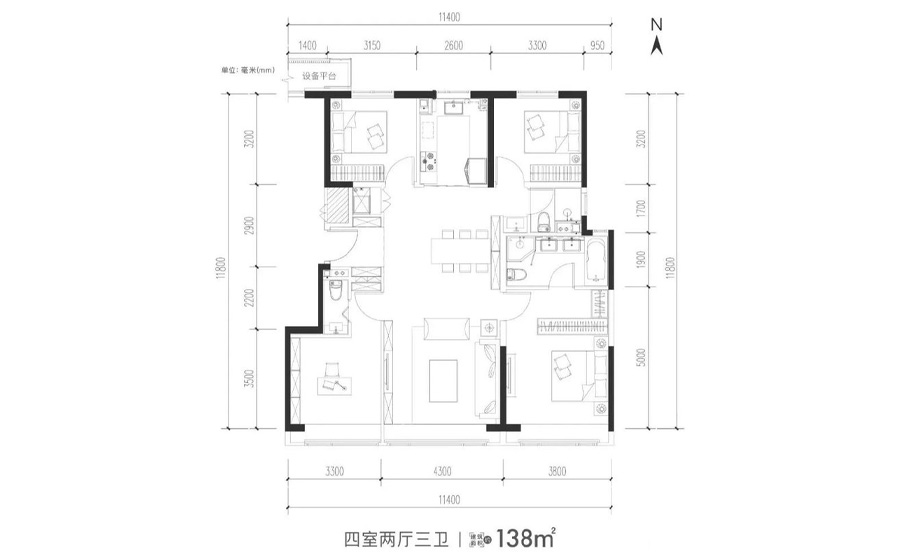 四室两厅三卫