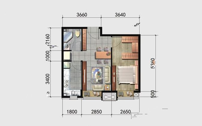 建面56㎡一居